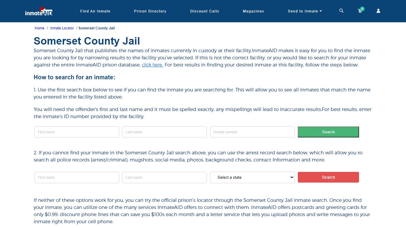 Somerset County Jail - InmateAid